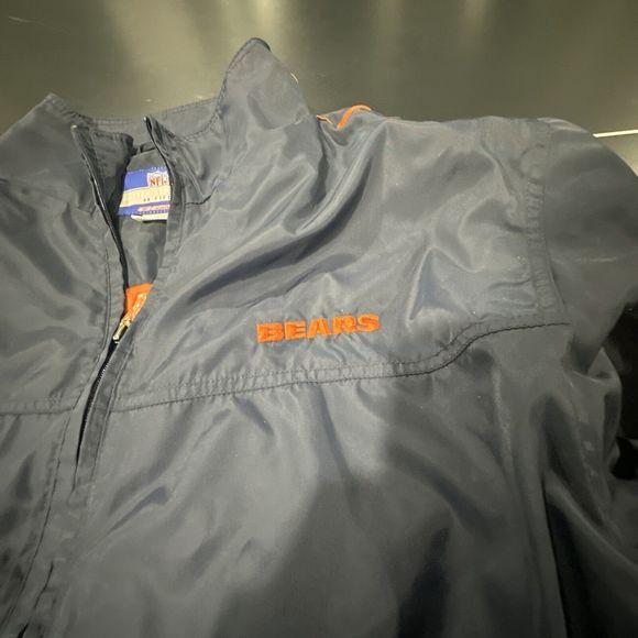 Chicago Bears NFL Team Apparel On Field Mens Large Reebok Zip Jacket Blue/Orange - Picture 3 of 10